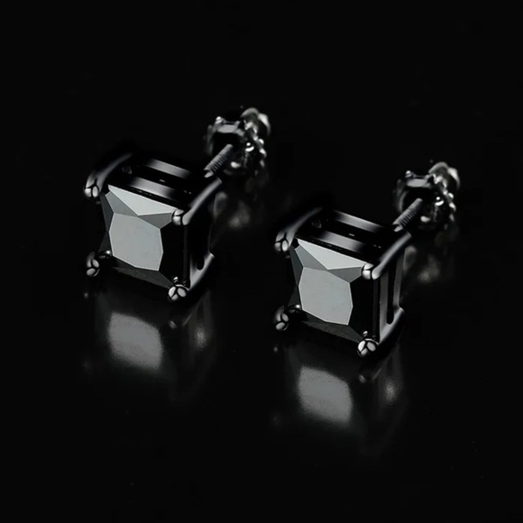 Copy - ✨ New Black Rainbow Topaz Halo Stud Earrings - Picture 2 of 8